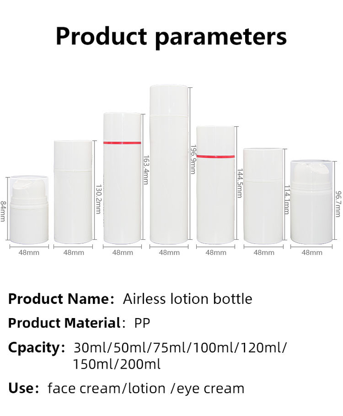 Customized Color Skin Care Packaging Airless Bottle With Special Press Shape UKA62 3