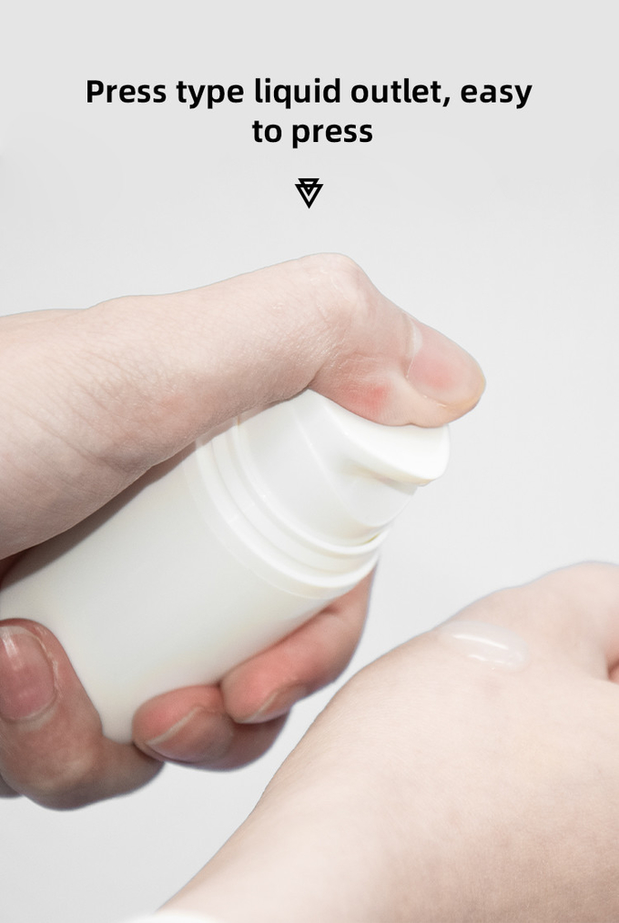 Customized Color Round 15ml / 30ml / 50ml Cosmetic Skincare Vacuum Bottle White PP Airless Bottle For Lotion/Serum/Cream/Foundation/Sunscreen uKA66 1