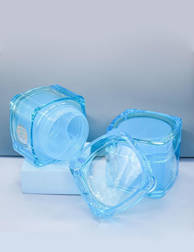 Double Chamber Container Acrylic Cream Jar Clay Skincare Cosmetic Mask Packaging 2