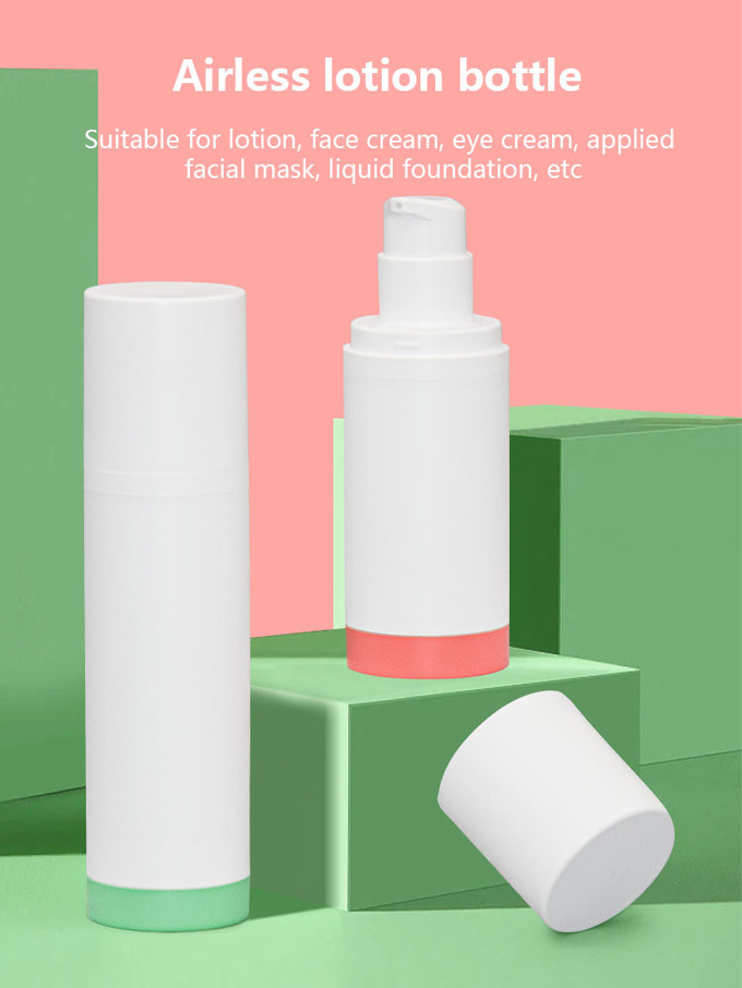 30ml 50ml 100ml Airless Cosmetic Bottles Refillable Lotion Cream Round Shape Vacuum 3