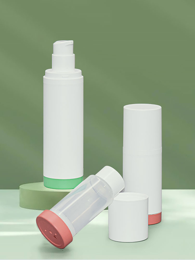 30ml 50ml 100ml Airless Cosmetic Bottles Refillable Lotion Cream Round Shape Vacuum 2