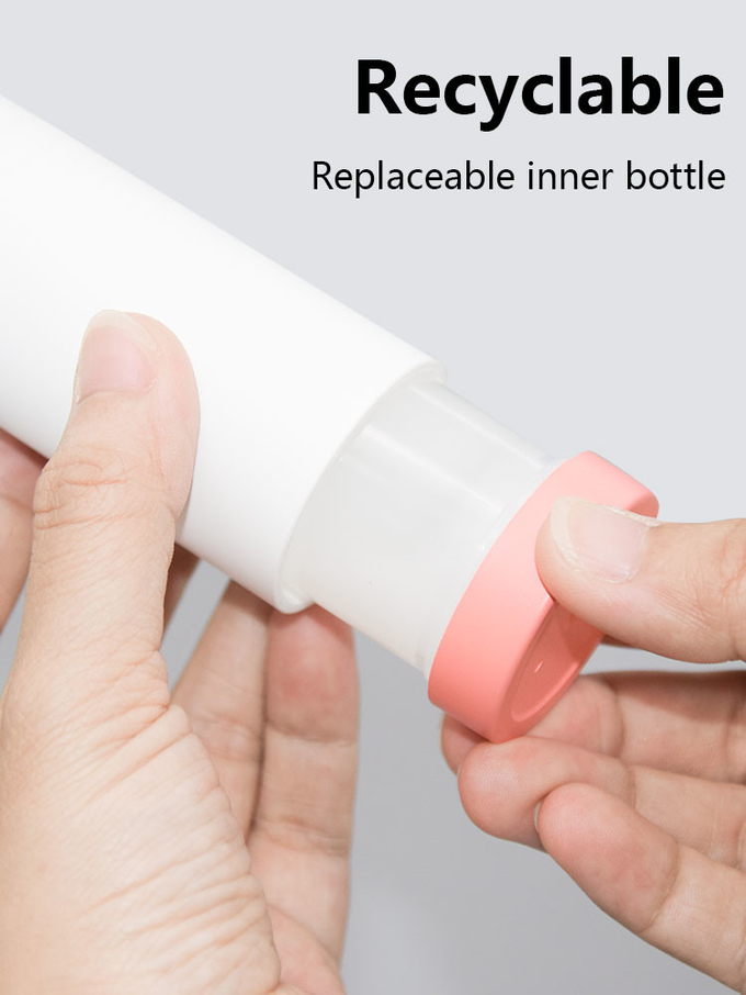 30ml 50ml 100ml Airless Cosmetic Bottles Refillable Lotion Cream Round Shape Vacuum 0
