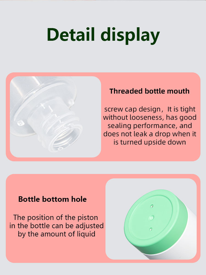 30ml 50ml 100ml Airless Cosmetic Bottles Refillable Lotion Cream Round Shape Vacuum 4