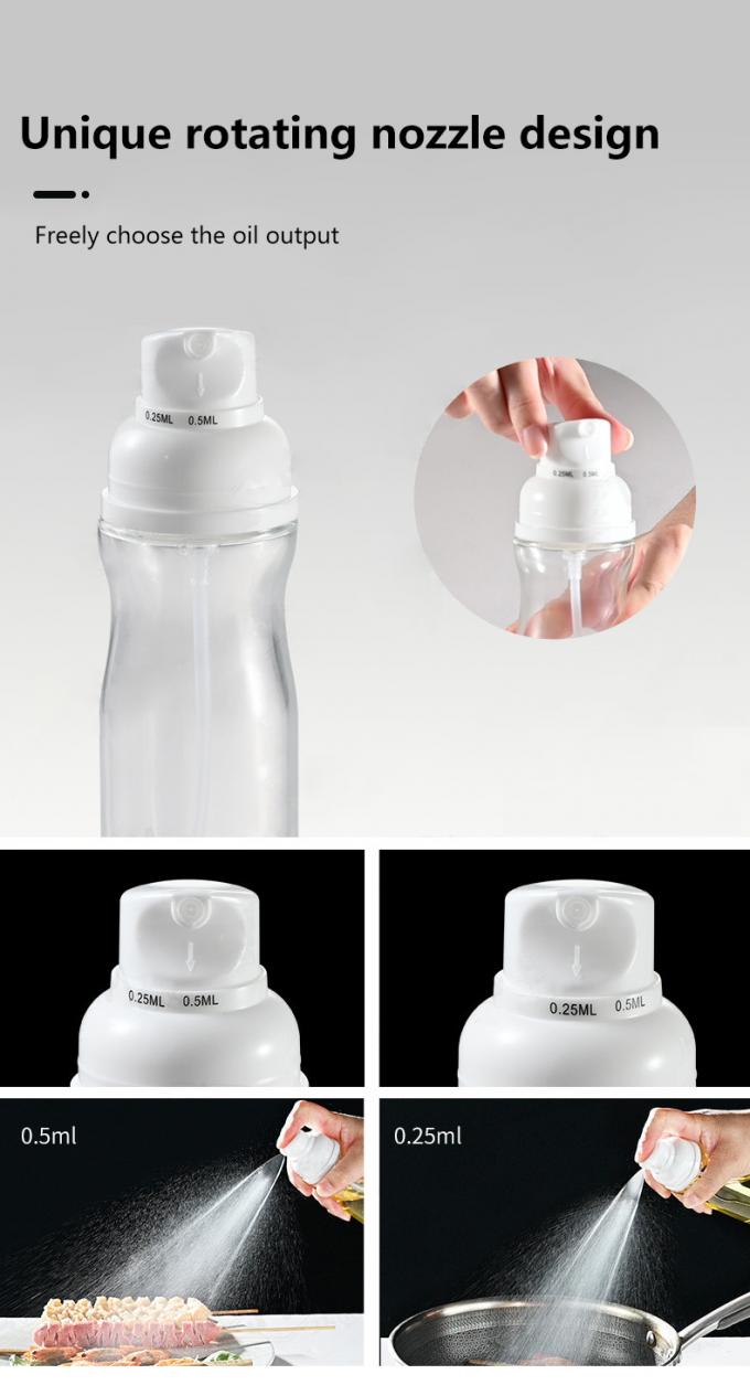 250ml Cooking Spray Oil Bottle Pet Pressed Pump With Cover Protection 0