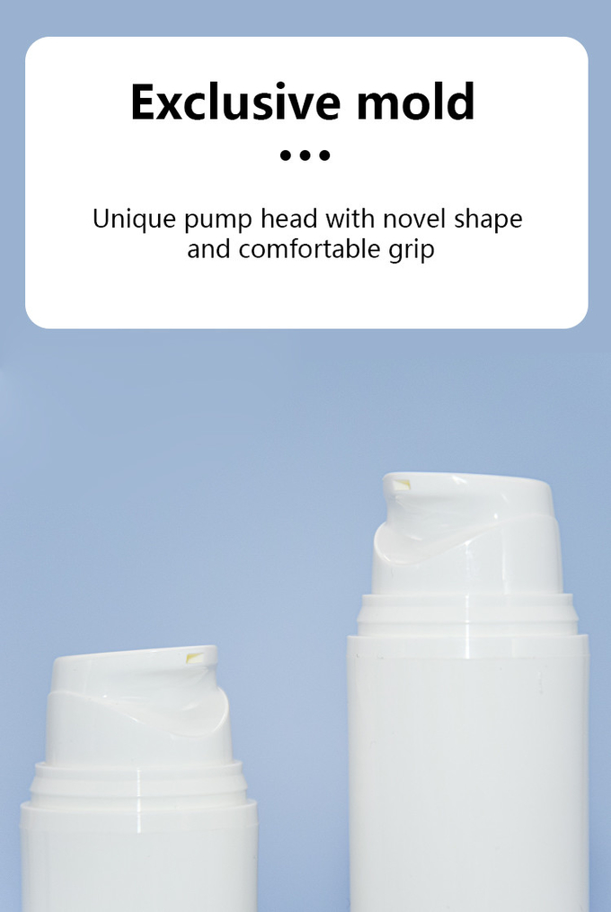 50ml PP PCR Cosmetic Packaging Round Airless Lotion Pump Bottle 0