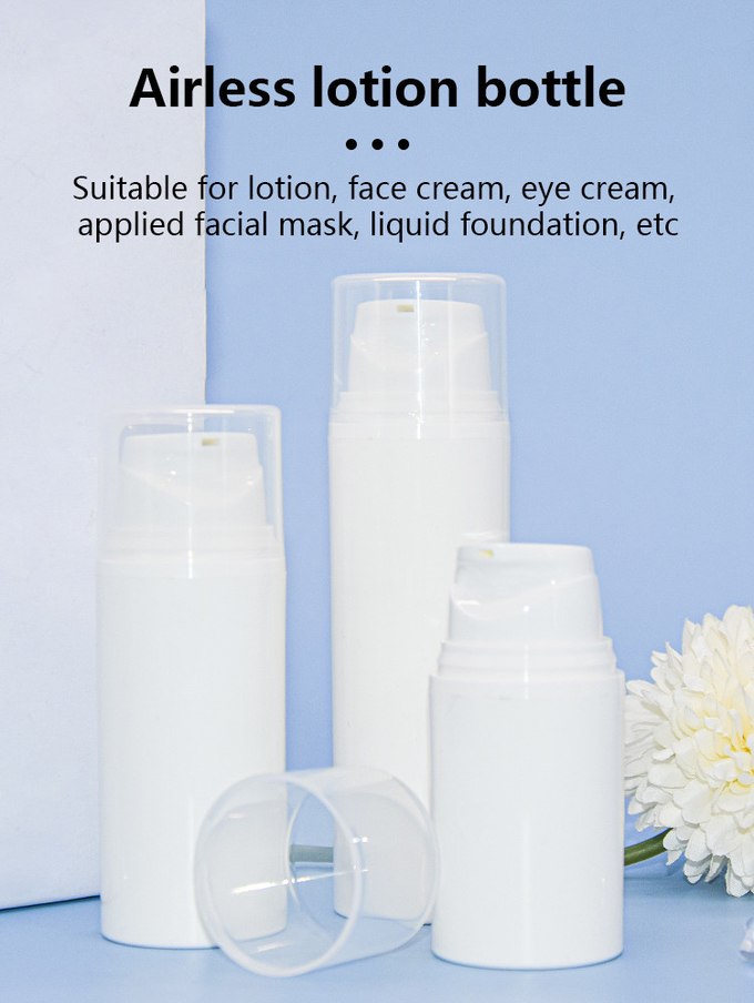 50ml PP PCR Cosmetic Packaging Round Airless Lotion Pump Bottle 3