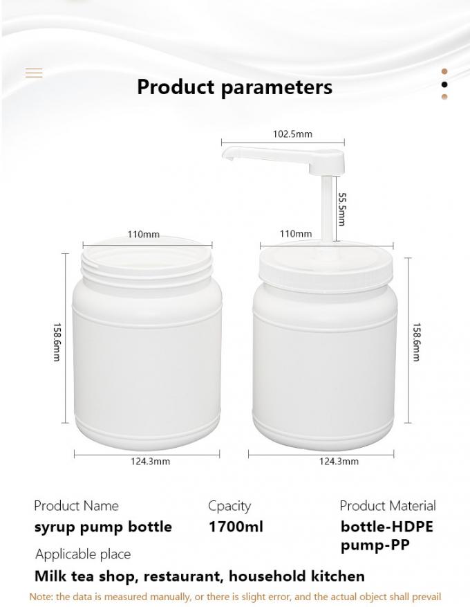 15ml 30ml Kitchen Square Head Sauce Dispenser Pump With 1700ml HDPE Container 1