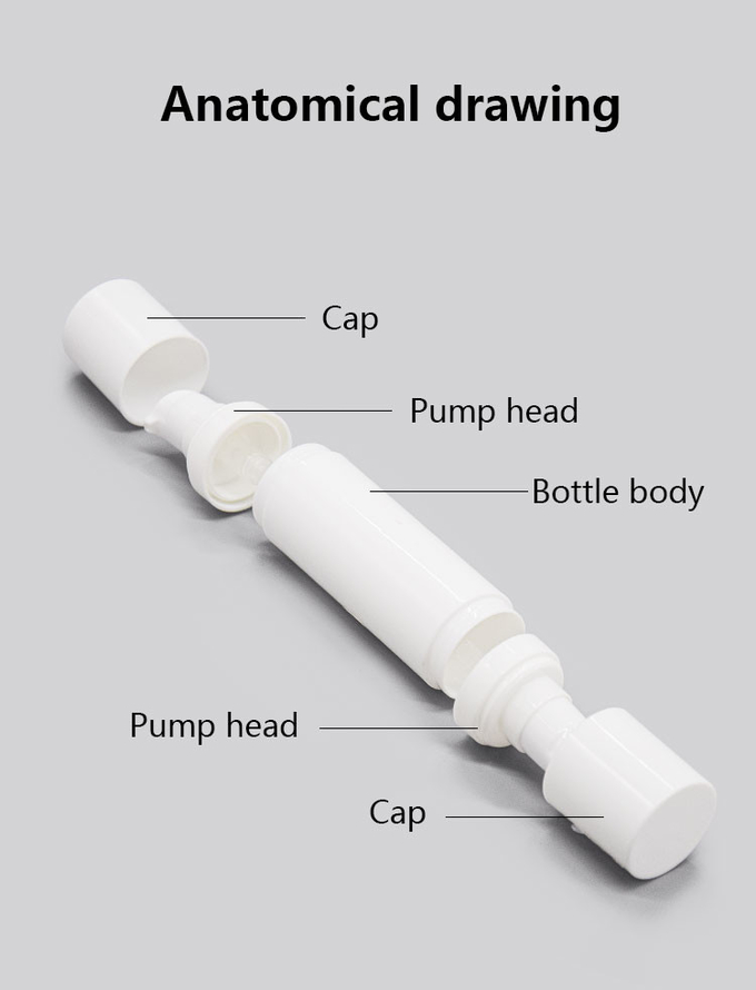 Customization Double Ended Plastic PP Airless Pump Bottles 20ml 30ml 40ml 1