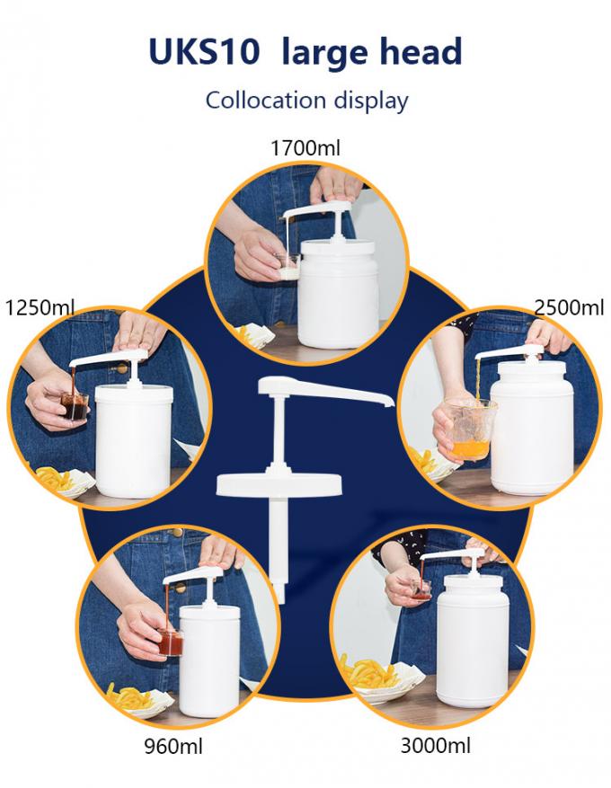 2500ml PE Container Sauce Honey Syrup Pump Dispenser Leak Proof For Kitchen 0