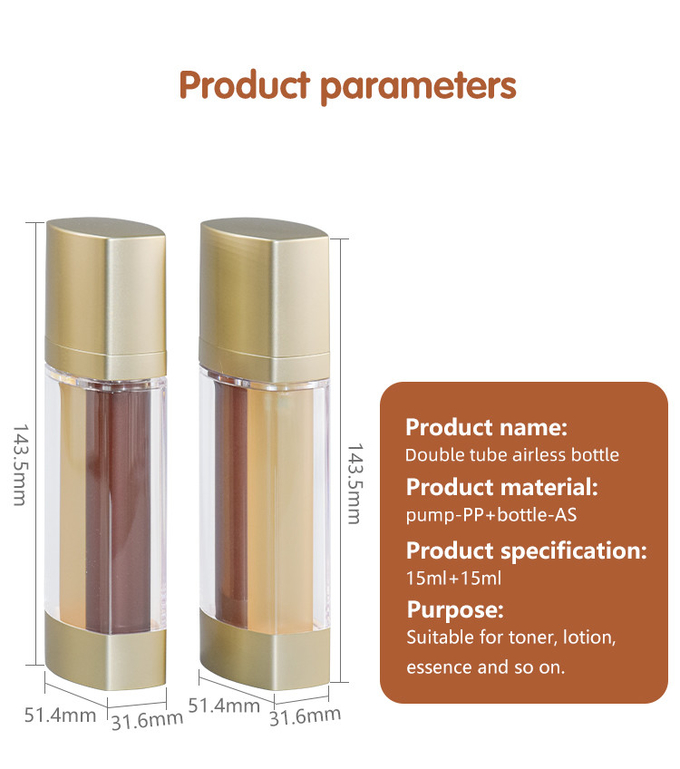 15ml+15ml Customized Color Dual Chamber Airless pump Bottle Skin Care Bottle UKA72 3