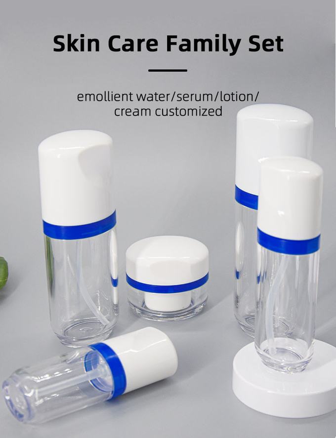 White and Red PETG 25g 45g Cream Jar 30ml 50ml 80ml 100ml 120ml Lotion Bottle Skincare Kit Set 2