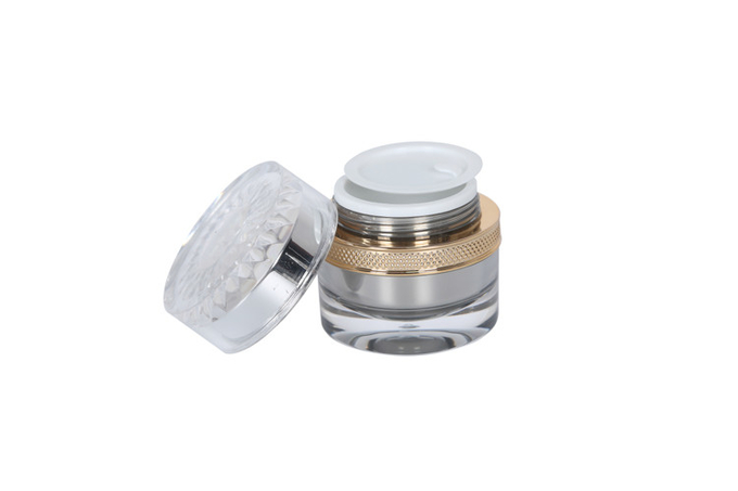 Cylinder Acrylic Lotion Essence Bottle 50ml Round Face Cream Jar Cosmetic Packaging Set 0