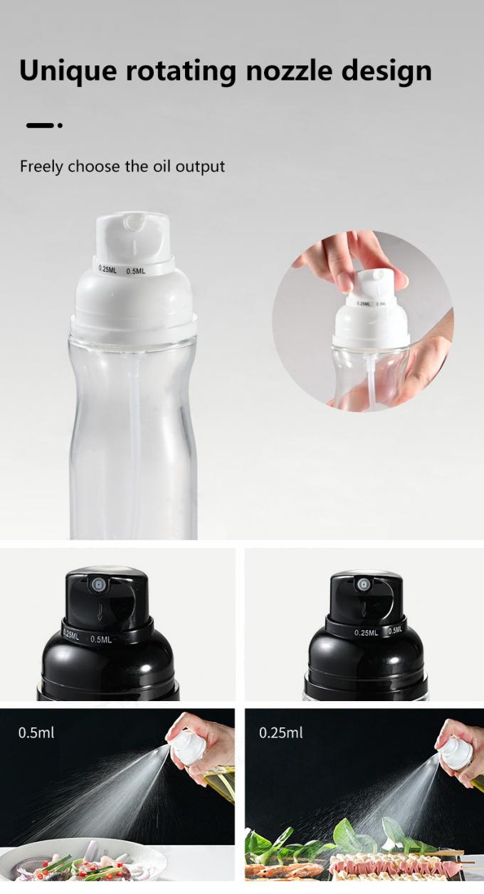 Refillable Food Grade Oil Sprayer Bottle 200ml Glass Mister Bottle For Cooking 2