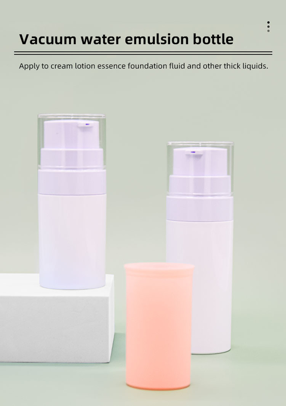 Acrylic Airless Bottle Refillable Screen Printing 30ml And 50ml