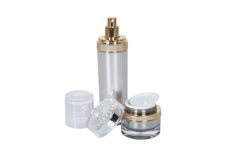 Travel Skin Care Set 30ml Cylinder Cosmetic Pump Bottle 50g Facial Treatment Cream Jar